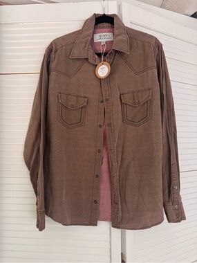 Ryan Michael Brown Corduroy Western Shirt Jacket silk/cotton blend 0017